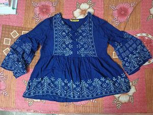 Embroidered Peasant Top