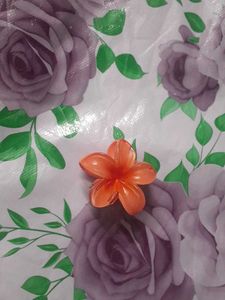 Orange Flower Hair Clip