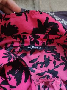 Pink Floral Print Mini Dress