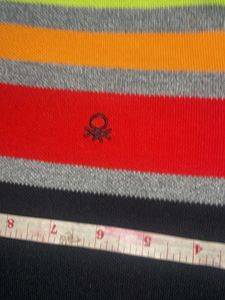 Benetton Striped Polo T Shirt - Size M