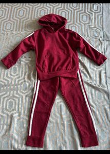 Kids Maroon Hoodie &amp; Pants Set