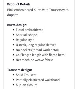 Embroidered Anarkali Kurta With Trousers &amp; Dupatta