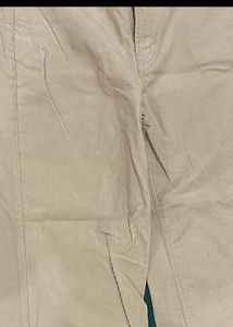 h&amp;m Beige Wide Leg Corduroy Pants