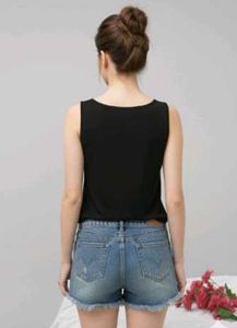 Black Cropped Tank Top