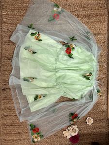 Floral Embroidered Tulle Top