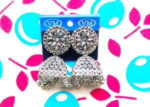 Silver Jhumka Earrings ✨