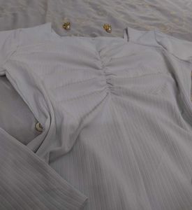 Cute White V Neck Top