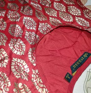 Avaasa Red &amp; Gold Print Top