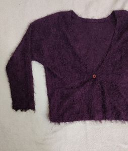Cardigan With Purple Colour