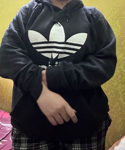 unisex Adidas Black Logo Hoodie