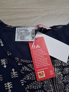 Navy &amp; Silver Print Peplum Top
