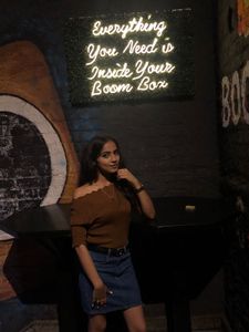 Brown Off Shoulder Top Partywear