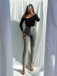 Trendyol Black Wide Leg Jeans Denim