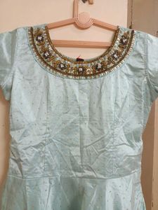 Elegant light blue embroidered dress 💙✨