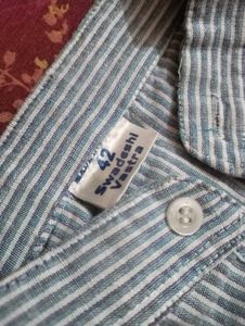 Striped Short Sleeve Kurta Shirt For Men
