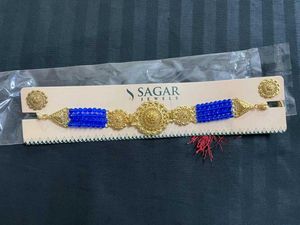 Sagar Jewels Blue Beaded Jewelry Set