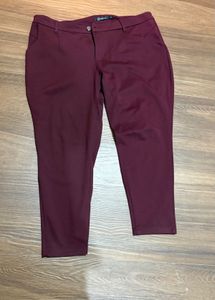 Burgundy Cropped Pants