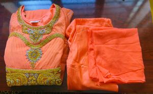 Three Piece Set Gown Dupatta And Pajama