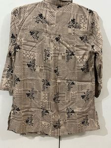 Patterned Button-Down Shirt
