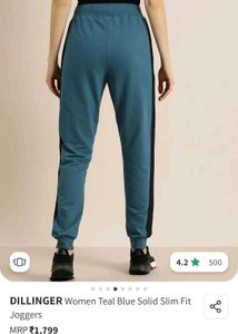 Dillinger Teal Joggers - Slim Fit