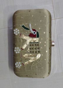 Clutch Embroidered Elephant Premium quality