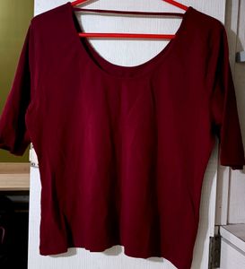 &#34;Ginger By Lifestyle&#34; Maroon Top With Freebie