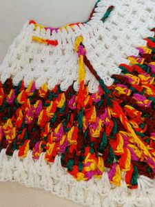 Handmade Crochet Poncho( 0-3 Age Girl )
