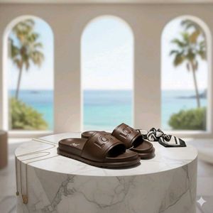 Louis Vuitton Brown Slides