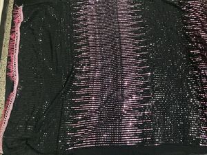 New Black &amp; Pink Sequence Saree For Grabs