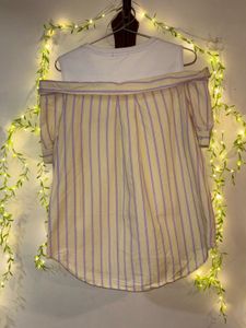 sleeveless white tank top off-shoulder Shirt