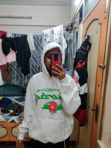 White Graphic Hoodie