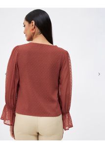 KIBO Brown Textured Top