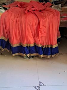 🍑 Peach Color Net Gown With Churidar