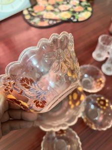 Vintage Floral Glass Bowls (Set of 5)