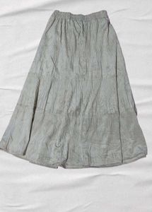 Crinkle Tiered Midi Skirt