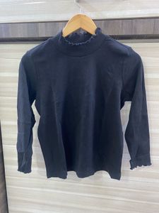 Black Frill Neck Top jacket