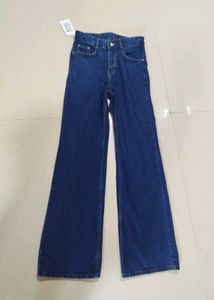Denim Navy Blue Wide Leg Jeans