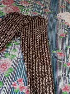 Brown Printed Kurta Set