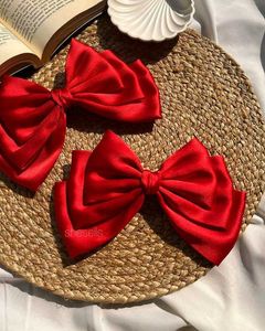 Tripple Layer Satin Bow clip
