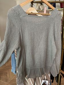 Korean Gray Long Sleeve Top