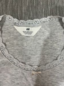 Light Grey Ripped Short Sleeve Top