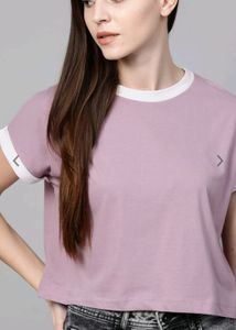 Roadster Women Lavender Boxy Tshirt