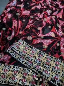 Red Black Saree ❣️