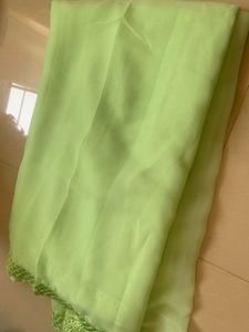Fluorescent Green Saree