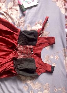 ZARA- Maroon Knee-Length Dress Blue POLKA DOTS