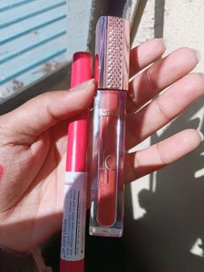Combo Lipstick,One Liquid Nude Shade And Matt Pink