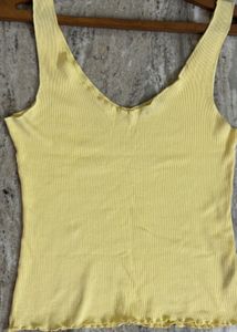 Ribbed Yellow Tank Top