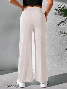 Wide Leg Ribbed Pants