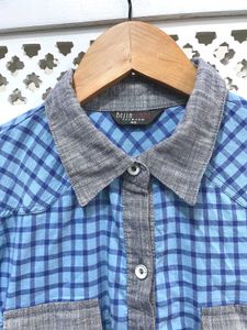 Blue Plaid Shirt C