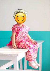Pink Kids Benarasi Ready Saree